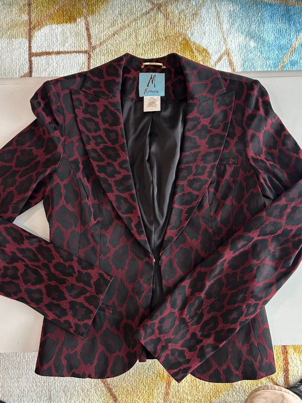 Marciano red & black funky leopard motif print blazer